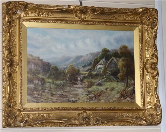 19th century English School, oil on canvas, In The Lyn Valley, indistinctly signed, 39 x 59cm